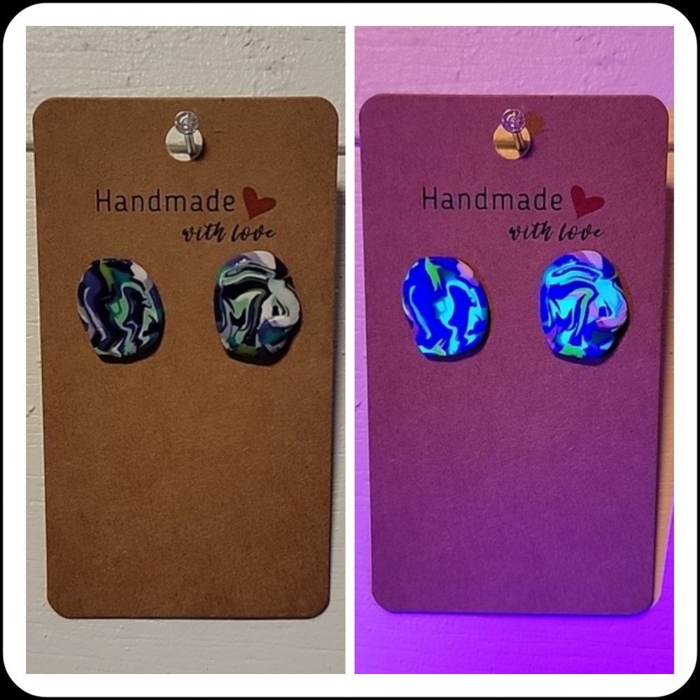"Ugly Sweater" UV Reactive Handmade Earrings